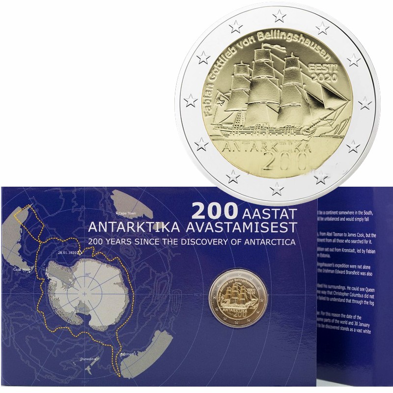 Estonia – 2 Euro, Antarctic Expedition, 2020 (coin card)